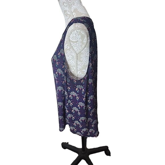 Daniel Rainn Albado Tunic Top Sleeveless Blue Floral Blouse Women's XXL - Picture 5 of 8